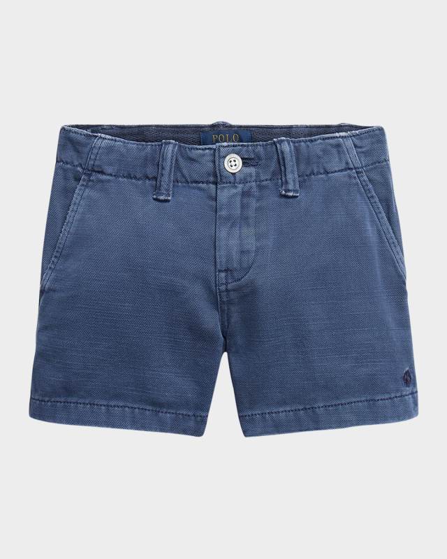 Boy's Chino Embroidered Shorts, Size 2-6X